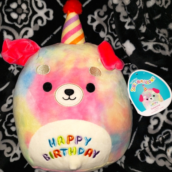 Squishmallow 8" Delenne The Puppy Dog HAPPY BIRTHDAY SQUAD NWT Kellytoy - Picture 2 of 7